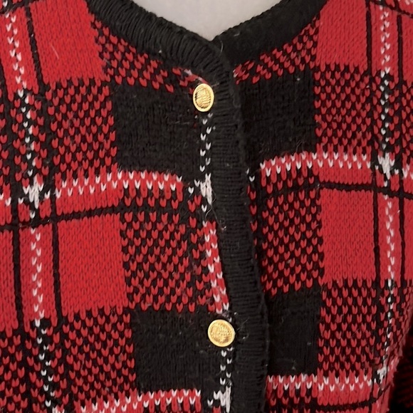 CLASSIC ELEMENTS Red Tartan Cardigan Plaid Sweater NWOT - Picture 6 of 11